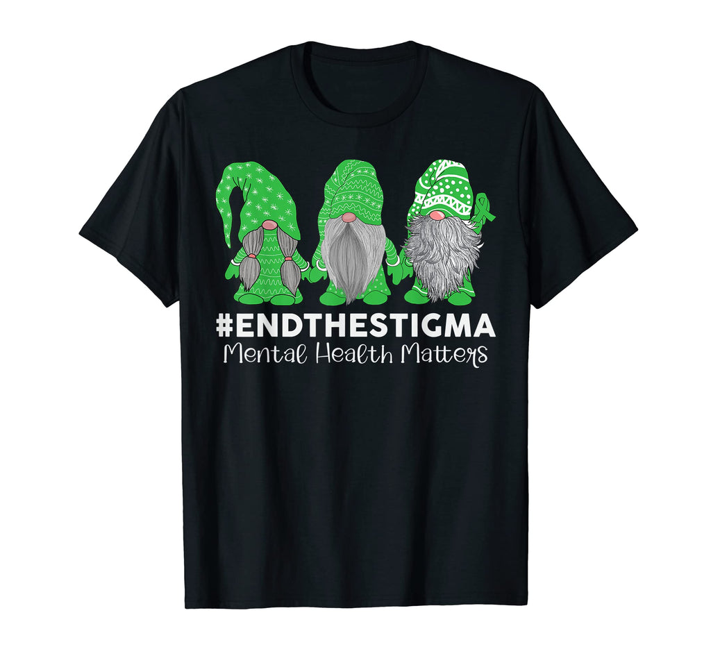 Trio Gnome End Stigma Mental Health T-Shirt - Graphic Print for Adults - T-Shirt, Sweatshirt, Hoodie