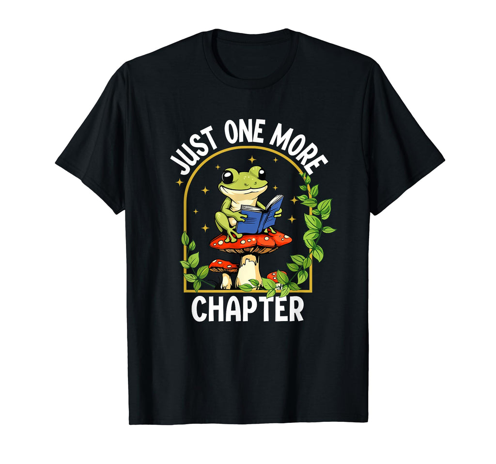 Just One More Chapter Frog Reading T-Shirt - Aesthetic Graphic for Adults - T-Shirt, Sweatshirt, Hoodie