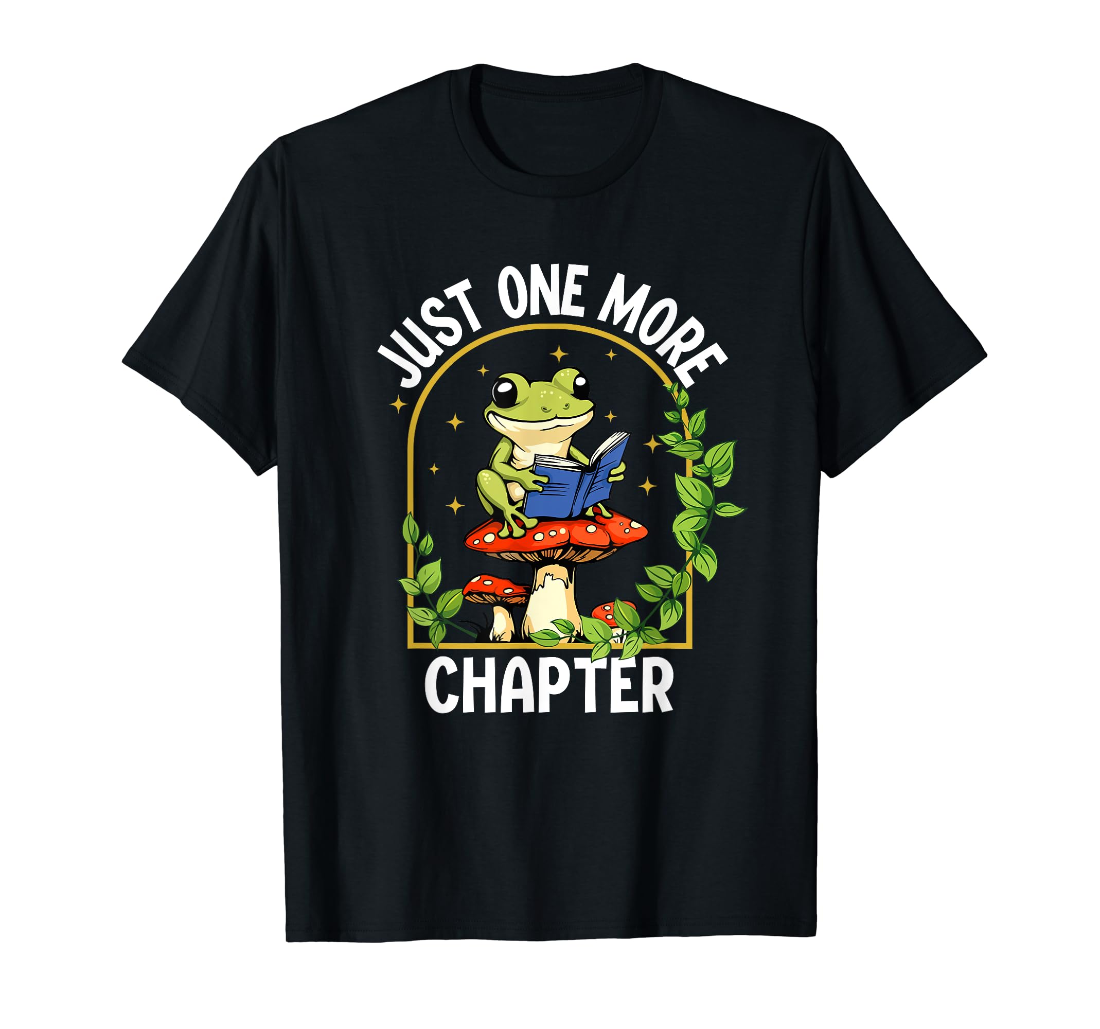 Just One More Chapter Frog Reading T-Shirt - Aesthetic Graphic for Adults - T-Shirt, Sweatshirt, Hoodie