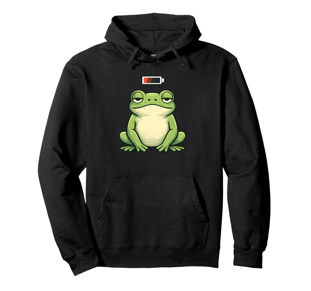 Social Battery Low Frog Introvert Hoodie - Streetwear Style Unisex - T-Shirt, Sweatshirt, Hoodie