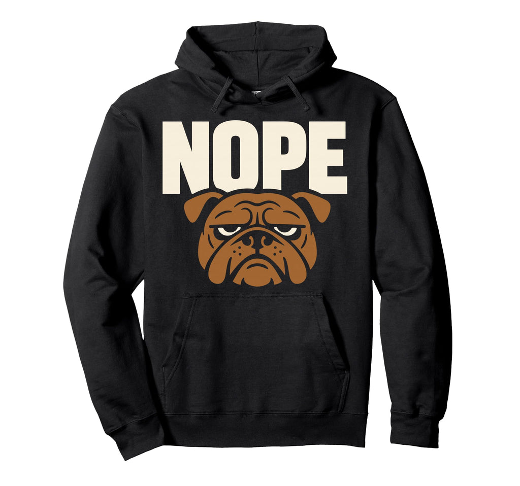 Funny Bulldog Grumpy Dog Antisocial Hoodie - Minimalist Print Men Women - T-Shirt, Sweatshirt, Hoodie