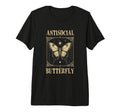Antisocial Butterfly Tri Blend T-Shirt - Casual Everyday Wear Unisex - T-Shirt, Sweatshirt, Hoodie