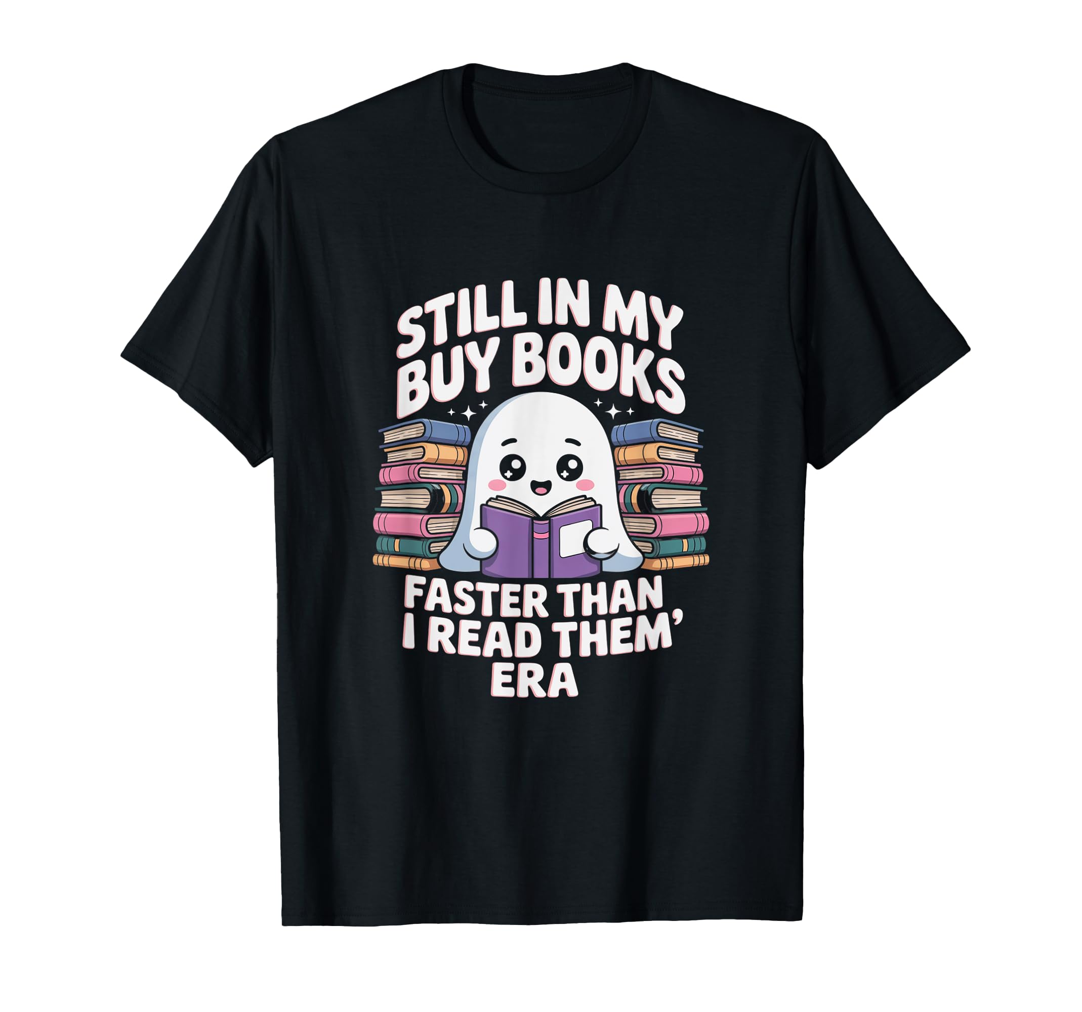Funny Book Lover Ghost Reading Still T-Shirt - Trendy Graphic for Adults - T-Shirt, Sweatshirt, Hoodie