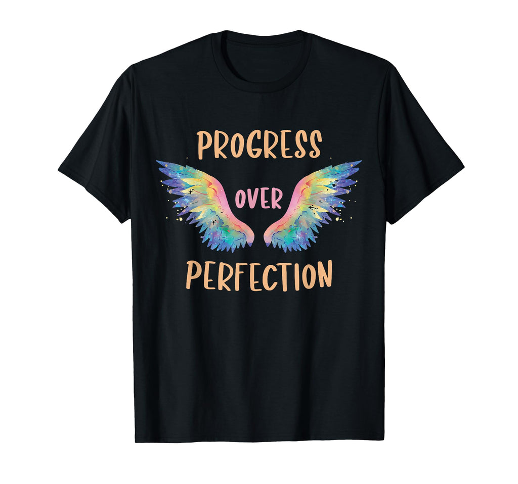 Rainbow Progress Over Perfection T-Shirt - Novelty Apparel Men Women - T-Shirt, Sweatshirt, Hoodie