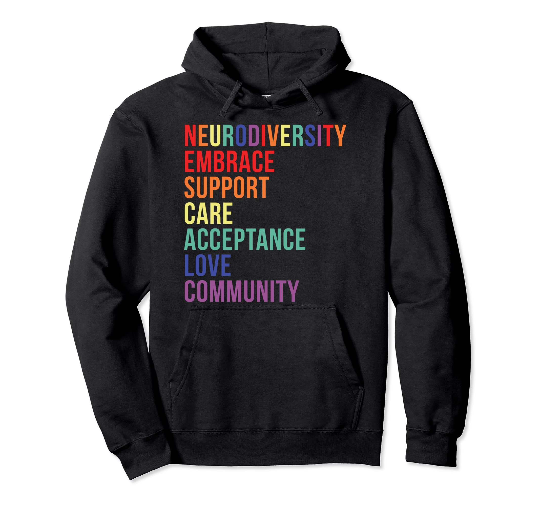 Embrace Support Neurodiversity Brain Hoodie - Aesthetic Graphic for Adults - T-Shirt, Sweatshirt, Hoodie