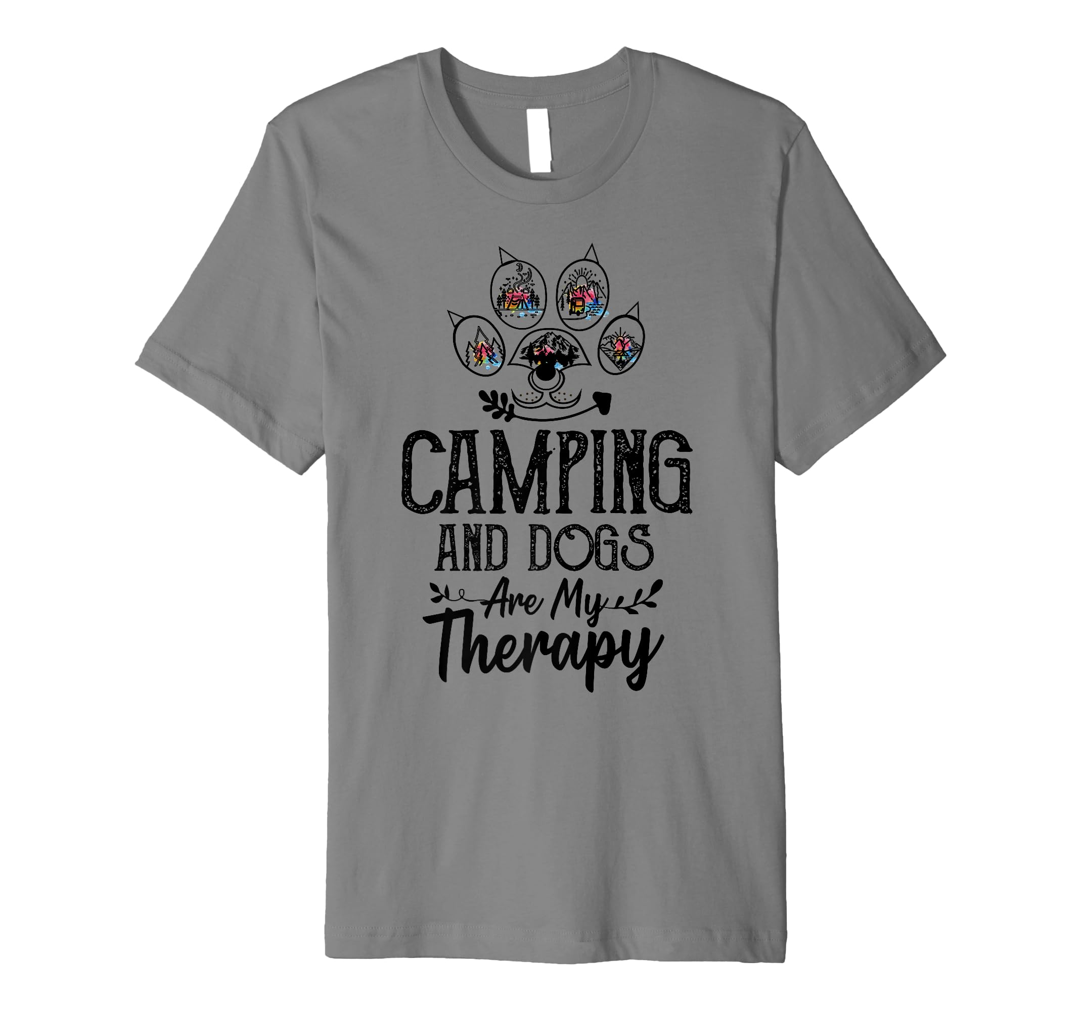 Mountain Funny Camping And Dog Are My T-Shirt - Graphic Print Unisex - T-Shirt, Sweatshirt, Hoodie