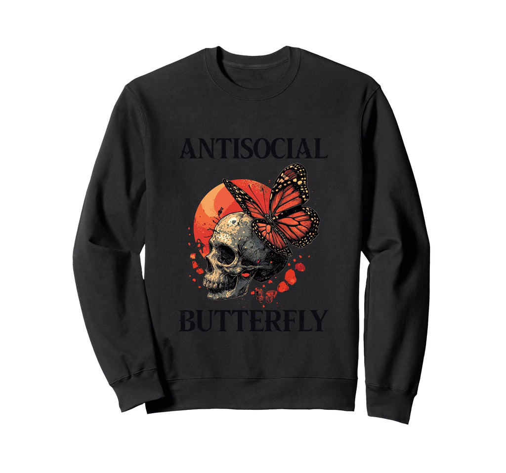 Antisocial Butterfly Gift Sweatshirt - Aesthetic Graphic Unisex - T-Shirt, Sweatshirt, Hoodie