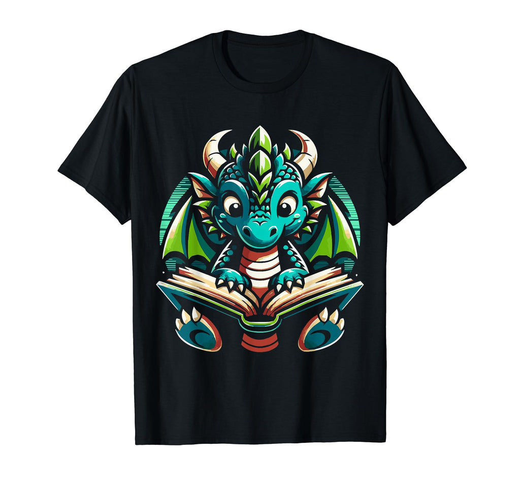Dragon Reading Book Dragon Enthusiast T-Shirt - Fun Novelty Design Unisex - T-Shirt, Sweatshirt, Hoodie