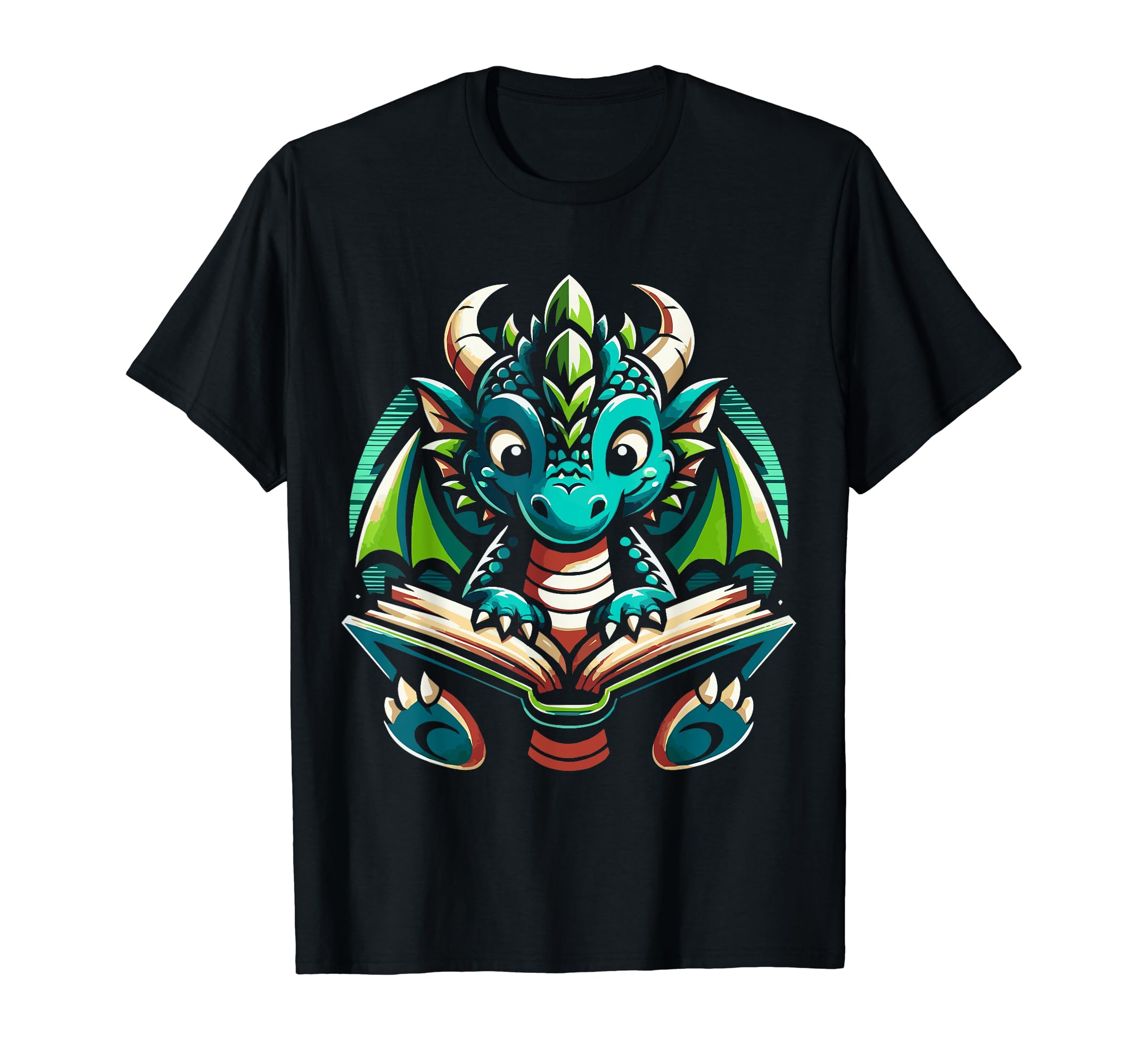 Dragon Reading Book Dragon Enthusiast T-Shirt - Fun Novelty Design Unisex - T-Shirt, Sweatshirt, Hoodie