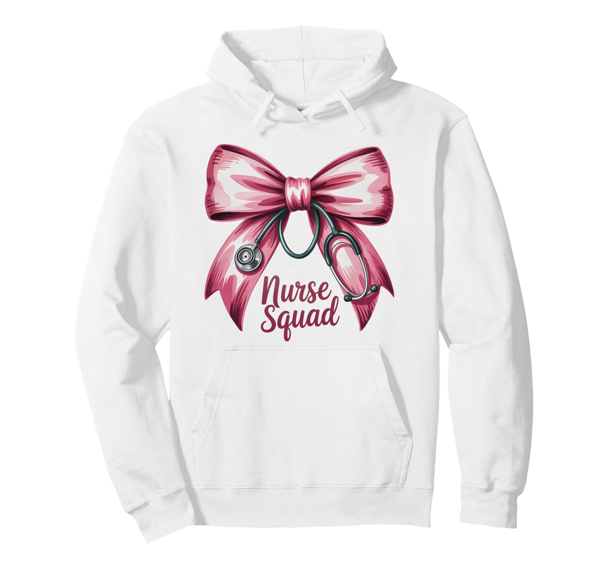 Funny Nurse Squad Bow Love Valentine Hoodie - Novelty Apparel for Adults - T-Shirt, Sweatshirt, Hoodie