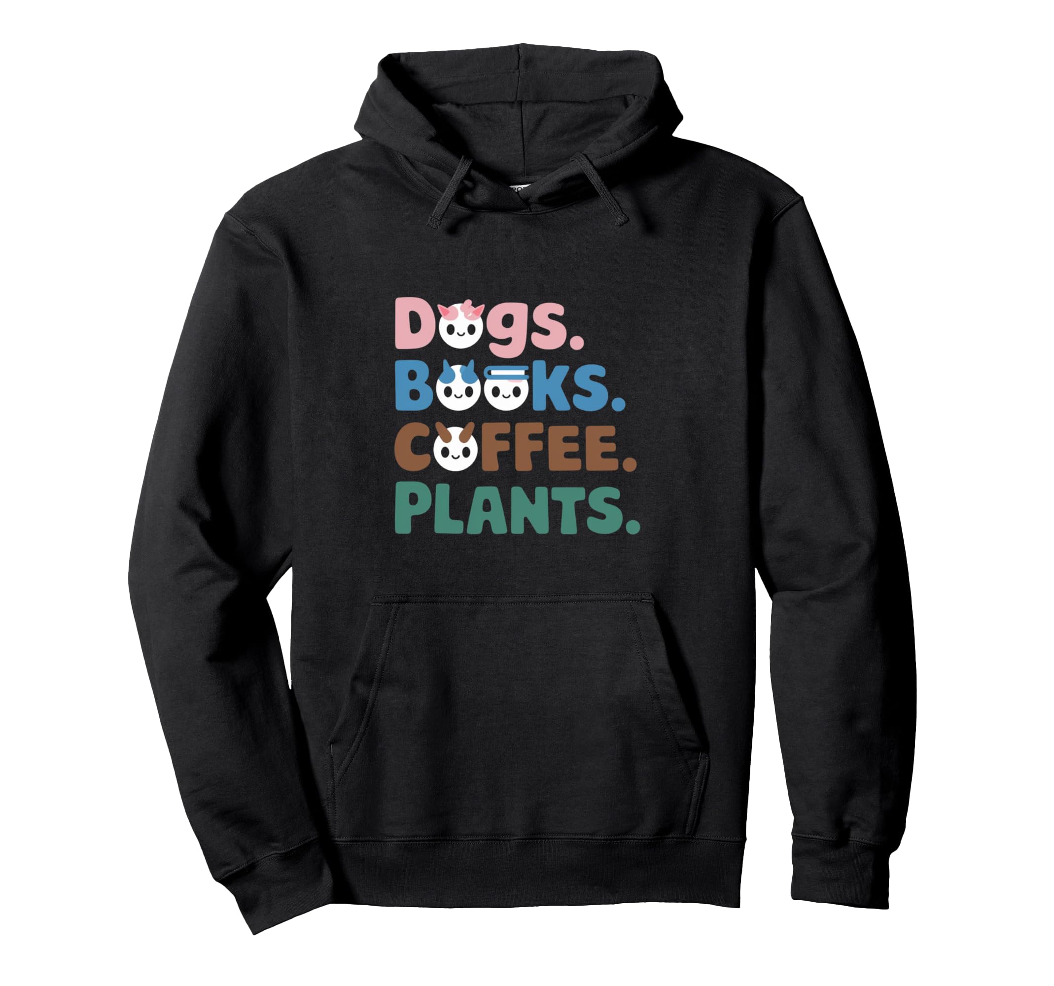 Funny Dogs Books Coffee Plant Lover Hoodie - Minimalist Print Unisex - T-Shirt, Sweatshirt, Hoodie