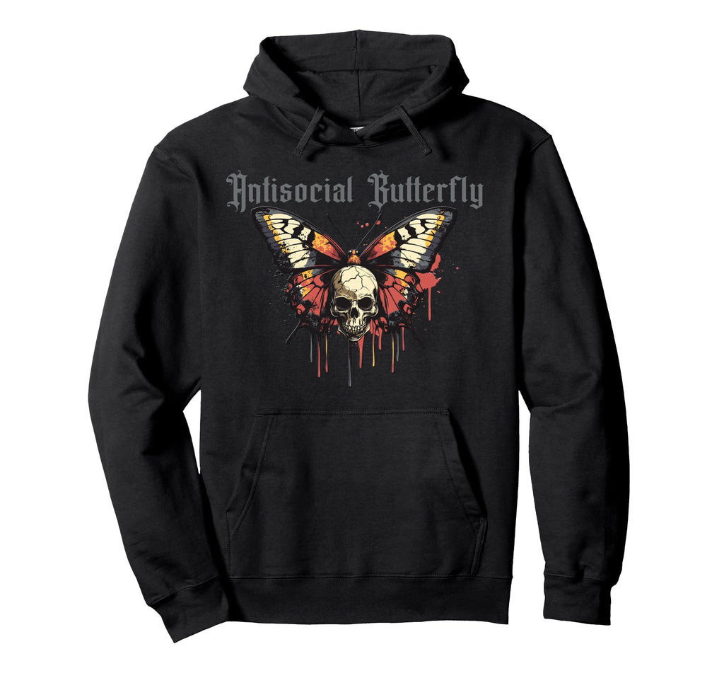 Antisocial Butterfly Hoodie - Novelty Apparel Men Women - T-Shirt, Sweatshirt, Hoodie