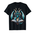 Dragon Reading Book Dragon T-Shirt - Minimalist Print for Adults - T-Shirt, Sweatshirt, Hoodie