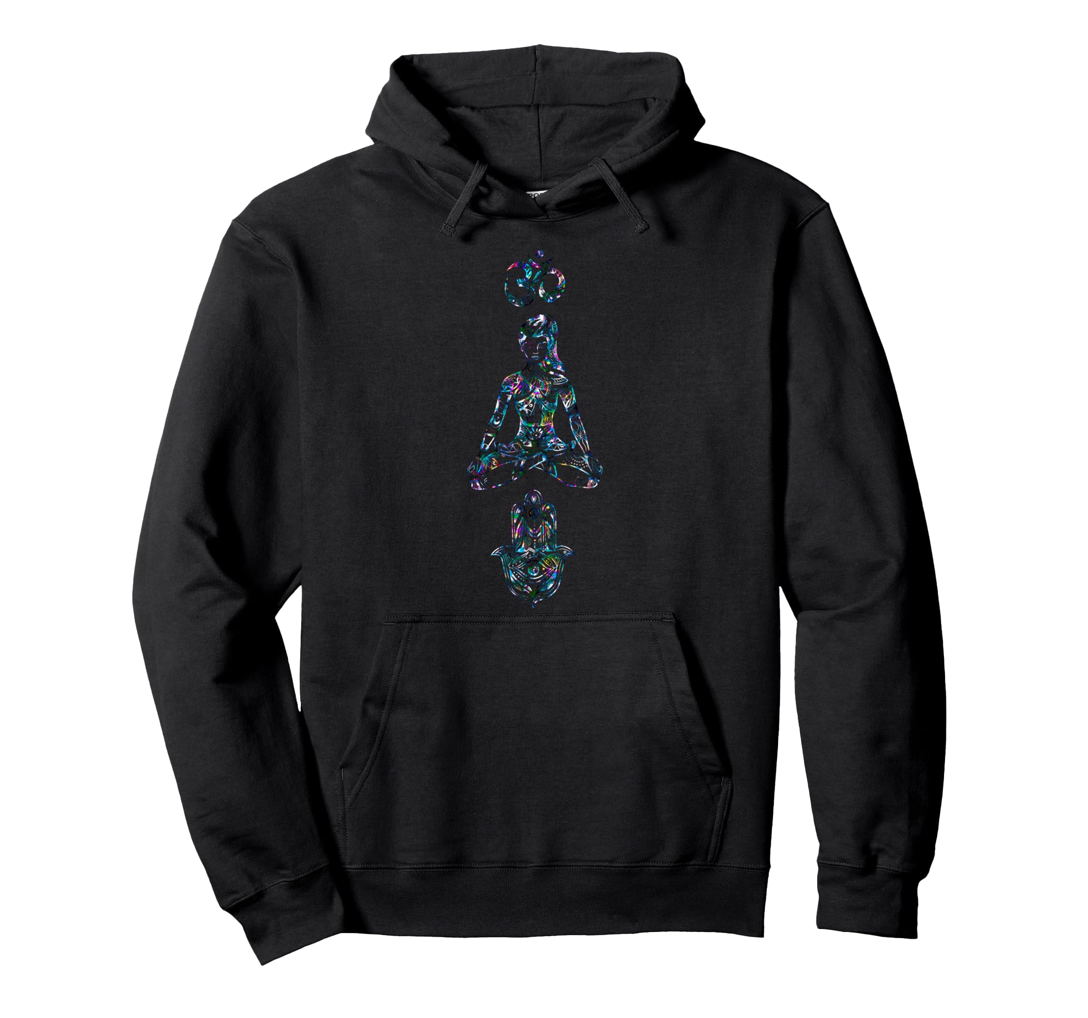 Yoga Lotus Pose Mandala Meditation Hoodie - Fun Novelty Design for Adults - T-Shirt, Sweatshirt, Hoodie