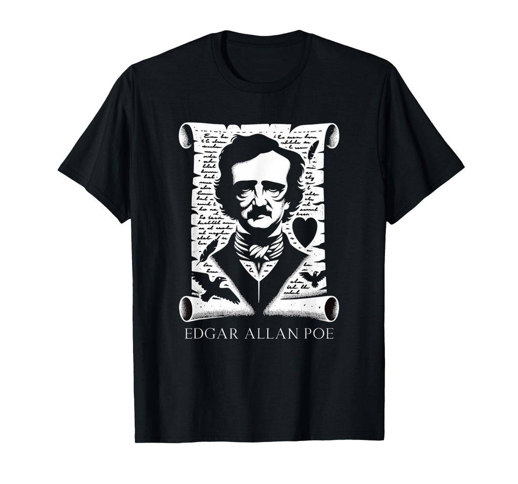Edgar Allan Poe Raven Gothic T-Shirt - Casual Everyday Wear Unisex - T-Shirt, Sweatshirt, Hoodie