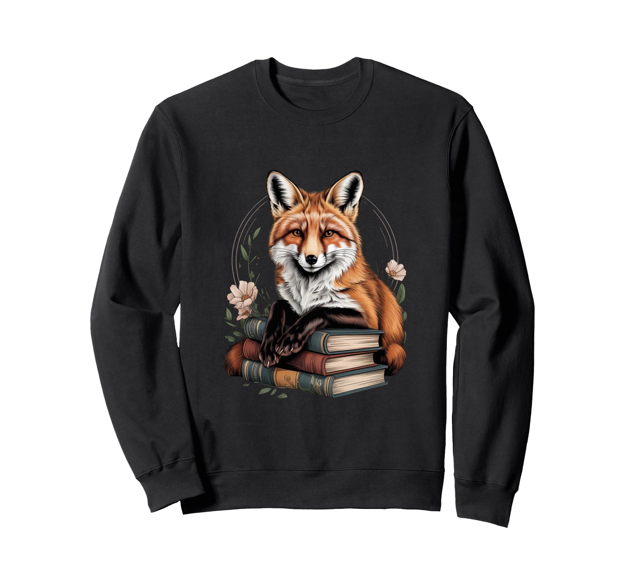 Book Fox Reading Books Library Sweatshirt - Unique Graphic Men Women - T-Shirt, Sweatshirt, Hoodie
