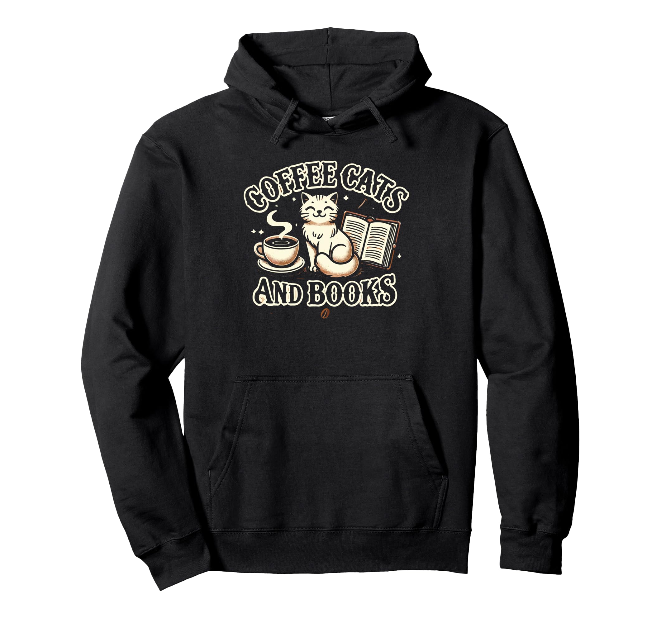 Coffee Cats And Book Reader Book Lovers Hoodie - Aesthetic Graphic Unisex - T-Shirt, Sweatshirt, Hoodie