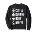 Coffee Reading Dogs Repeat Cozy Sweatshirt - Unique Graphic Men Women - T-Shirt, Sweatshirt, Hoodie