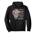 Blessed God Loved Jesus Floral Cross Hoodie - Aesthetic Graphic Unisex - T-Shirt, Sweatshirt, Hoodie