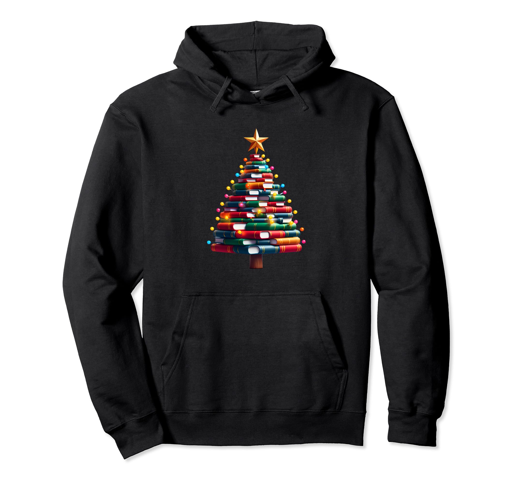 Festive Literature Tree Star And Color Hoodie - Unique Graphic for Adults - T-Shirt, Sweatshirt, Hoodie