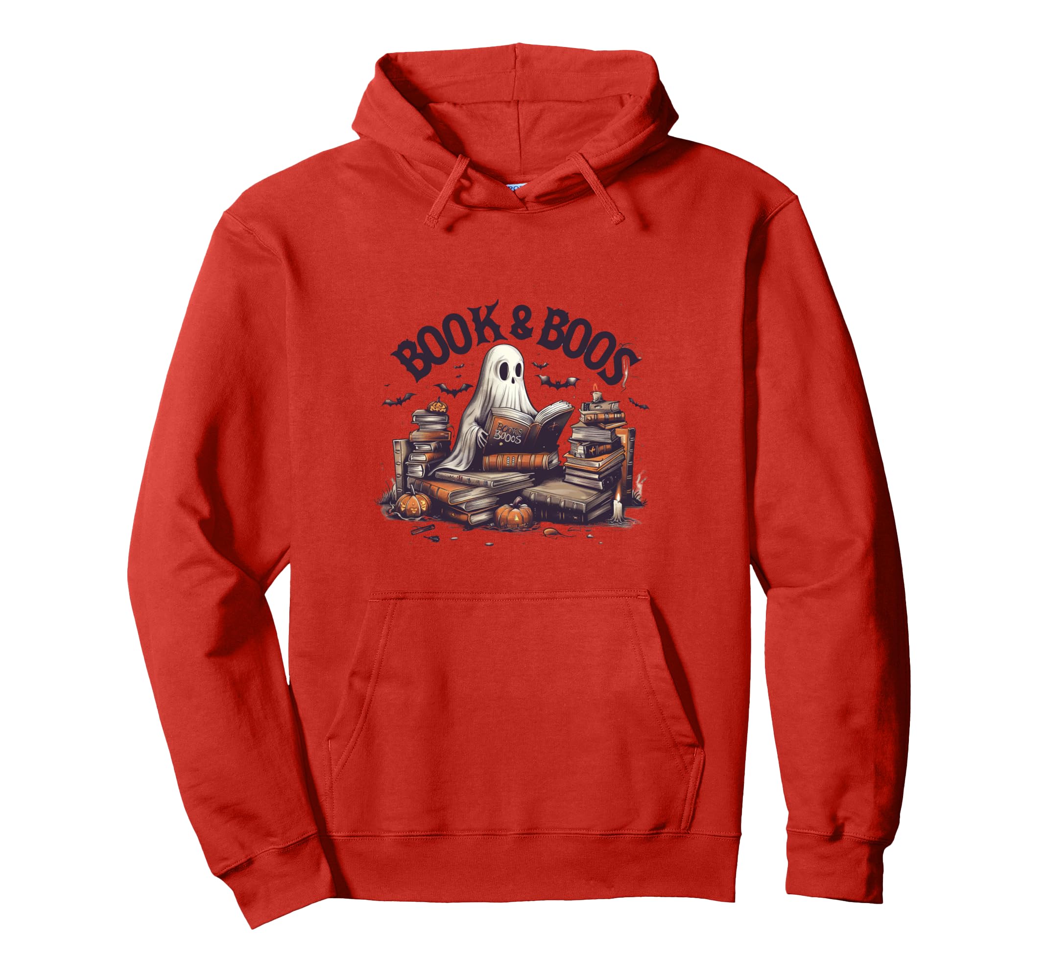 Book And Boos Funny Halloween Reader Hoodie - Trendy Graphic for Adults - T-Shirt, Sweatshirt, Hoodie