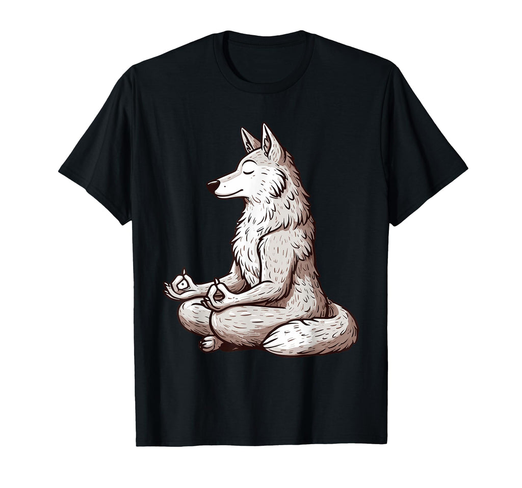 Meditation Wolf Yoga Pose Relaxing Animal T-Shirt - Streetwear Style Unisex - T-Shirt, Sweatshirt, Hoodie