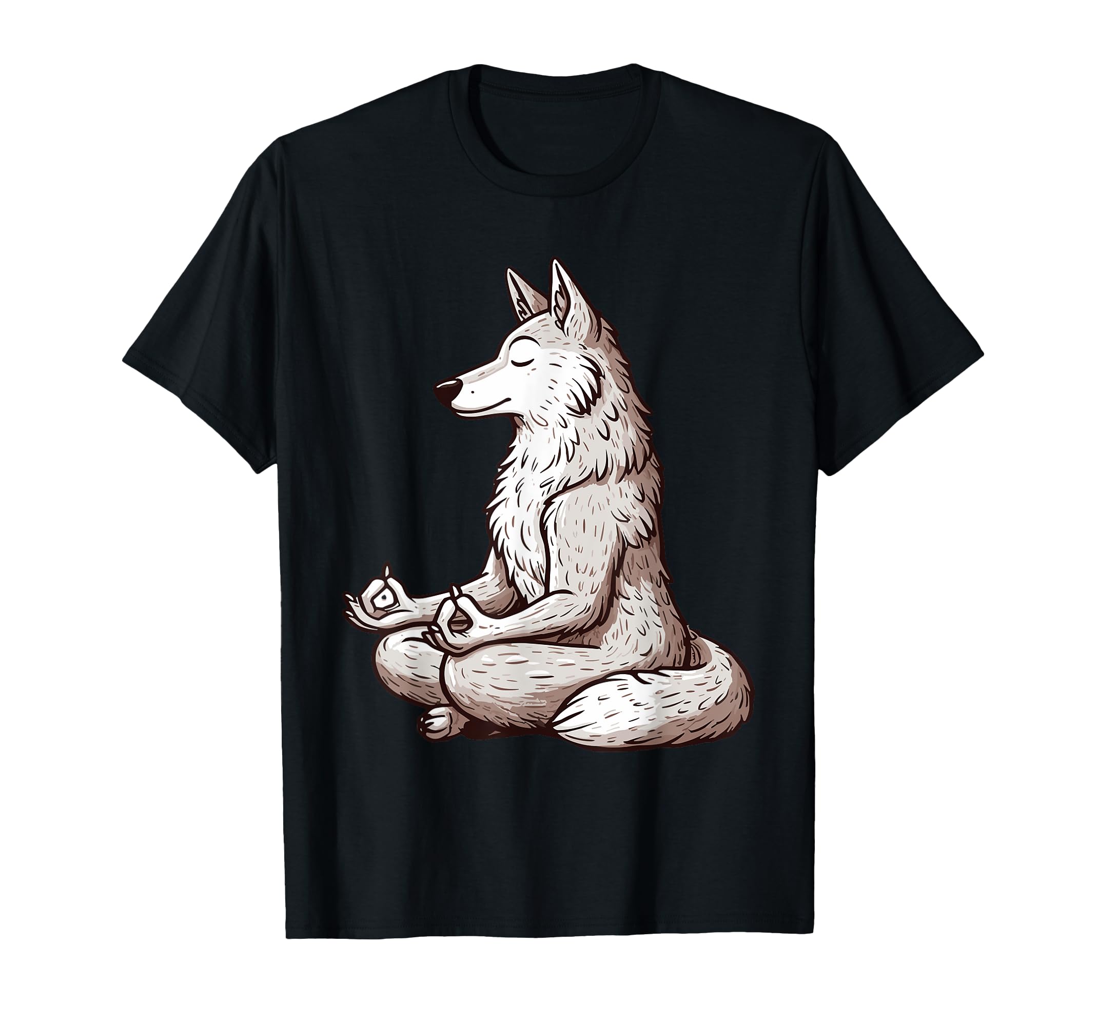 Meditation Wolf Yoga Pose Relaxing Animal T-Shirt - Streetwear Style Unisex - T-Shirt, Sweatshirt, Hoodie