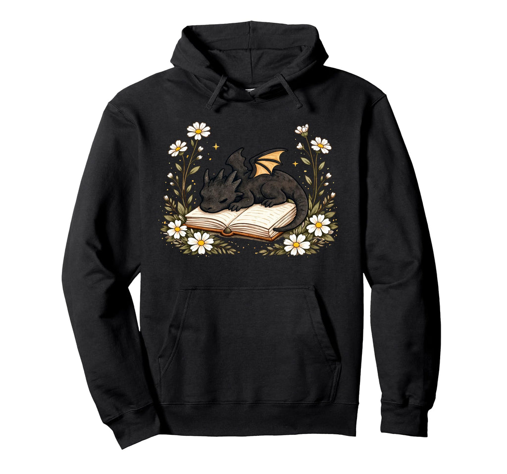 Sleeping Dragon Book Fantasy Reader Hoodie - Graphic Print for Adults - T-Shirt, Sweatshirt, Hoodie