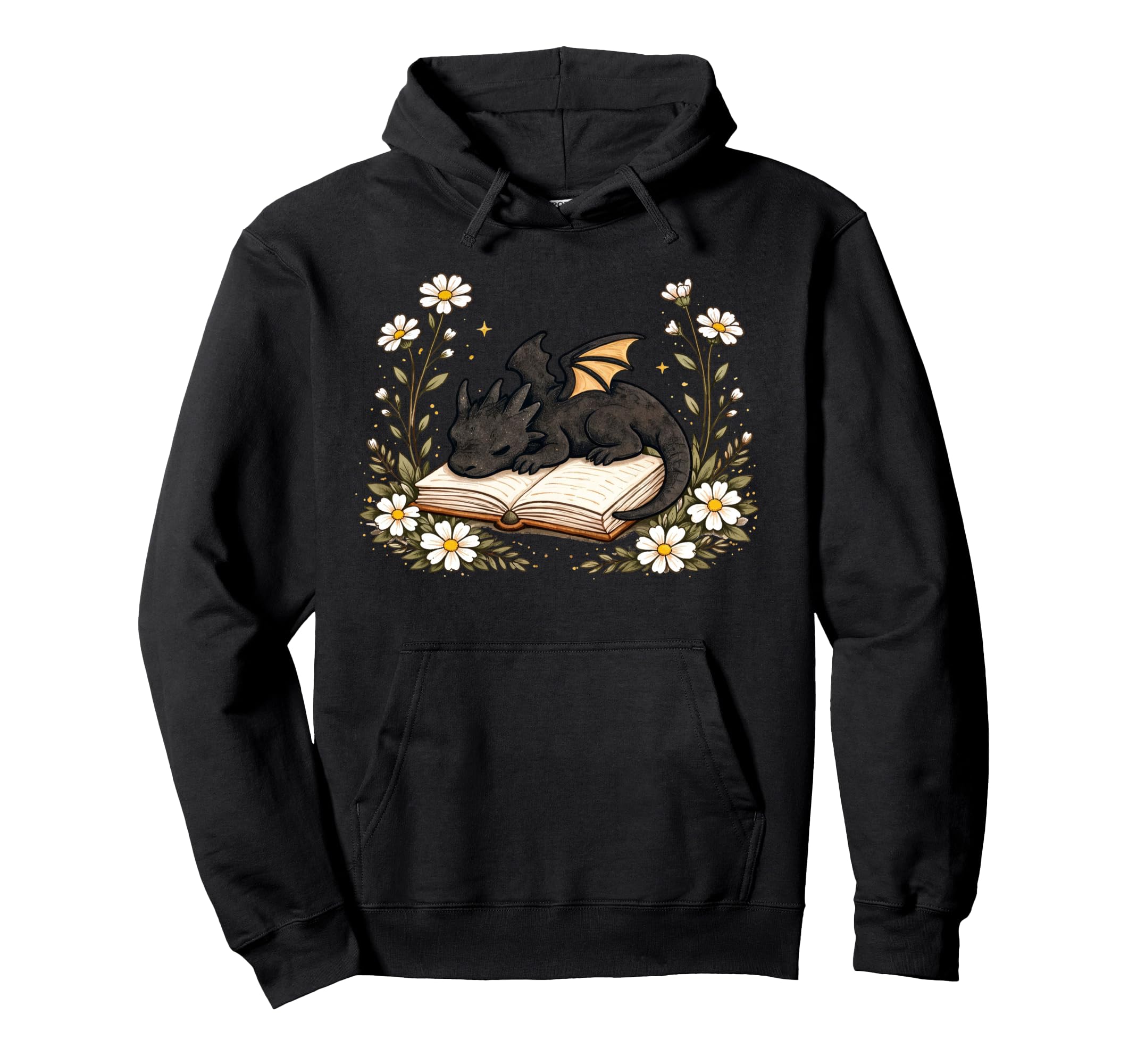 Sleeping Dragon Book Fantasy Reader Hoodie - Graphic Print for Adults - T-Shirt, Sweatshirt, Hoodie