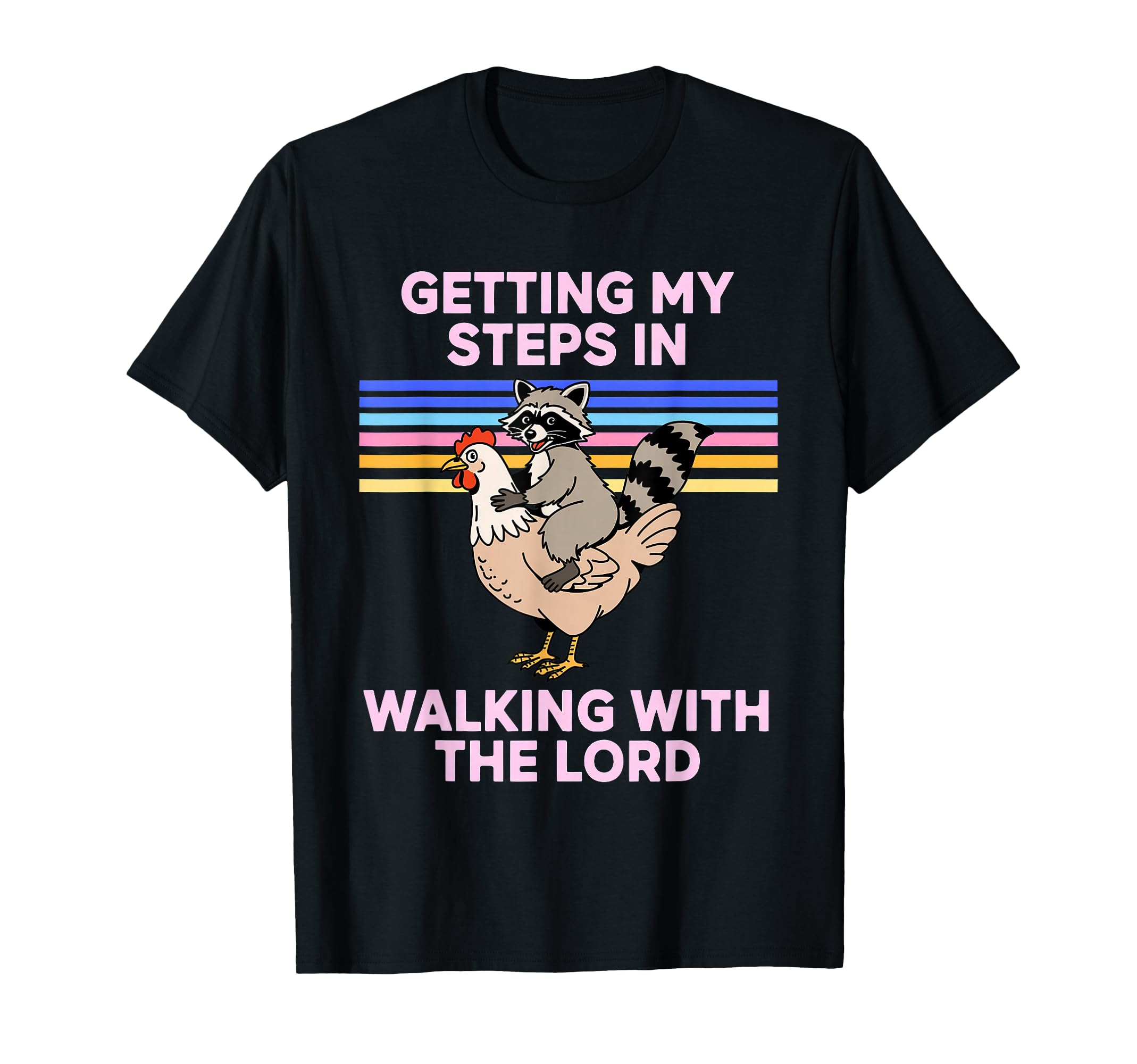 Getting My Steps Walking Lord Raccoon T-Shirt - Custom Art Print Men Women - T-Shirt, Sweatshirt, Hoodie
