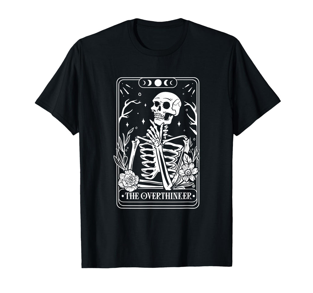 Overthinker Tarot Adults Black Small T-Shirt - Fun Novelty Design Unisex - T-Shirt, Sweatshirt, Hoodie