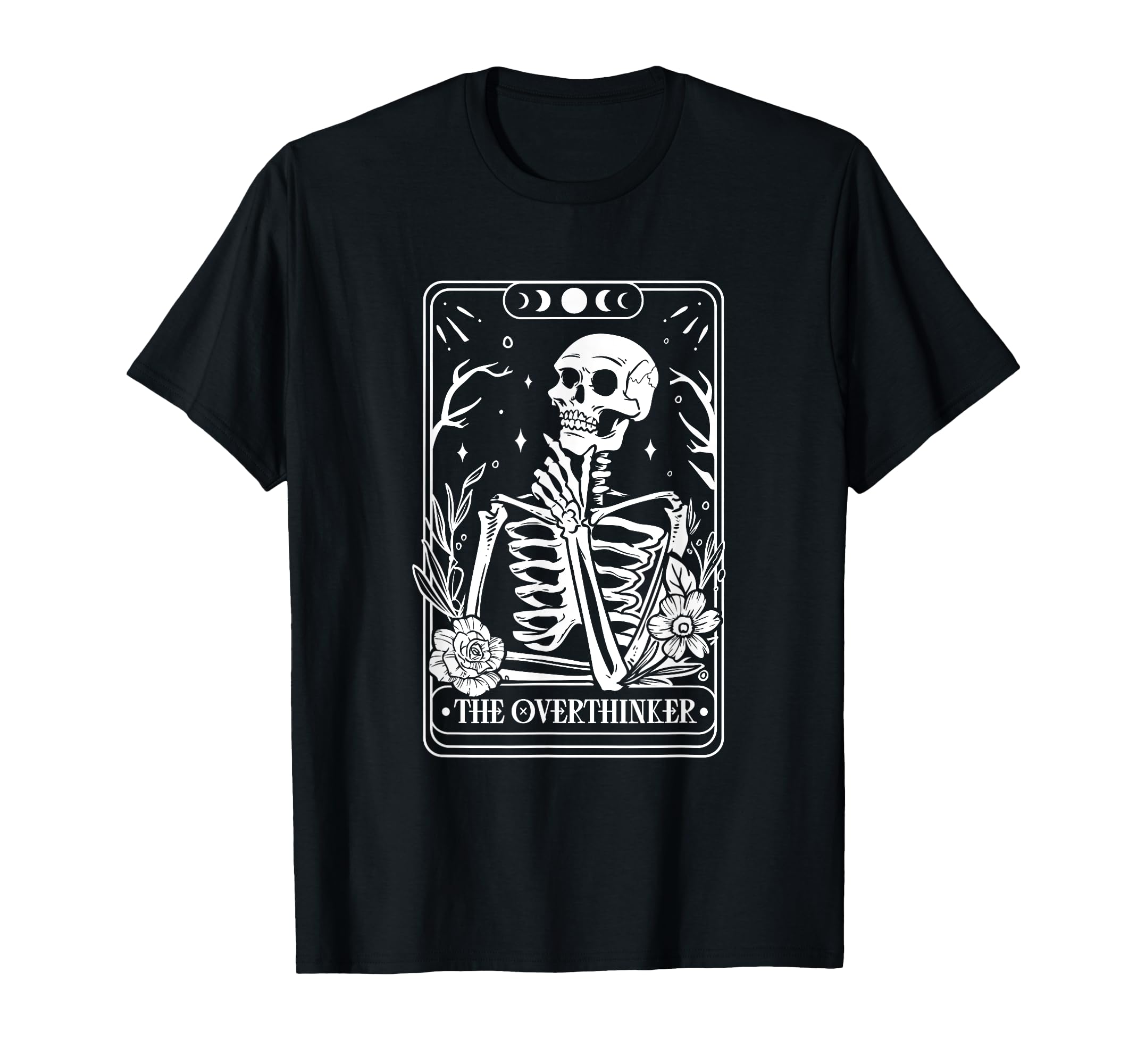 Overthinker Tarot Adults Black Small T-Shirt - Fun Novelty Design Unisex - T-Shirt, Sweatshirt, Hoodie