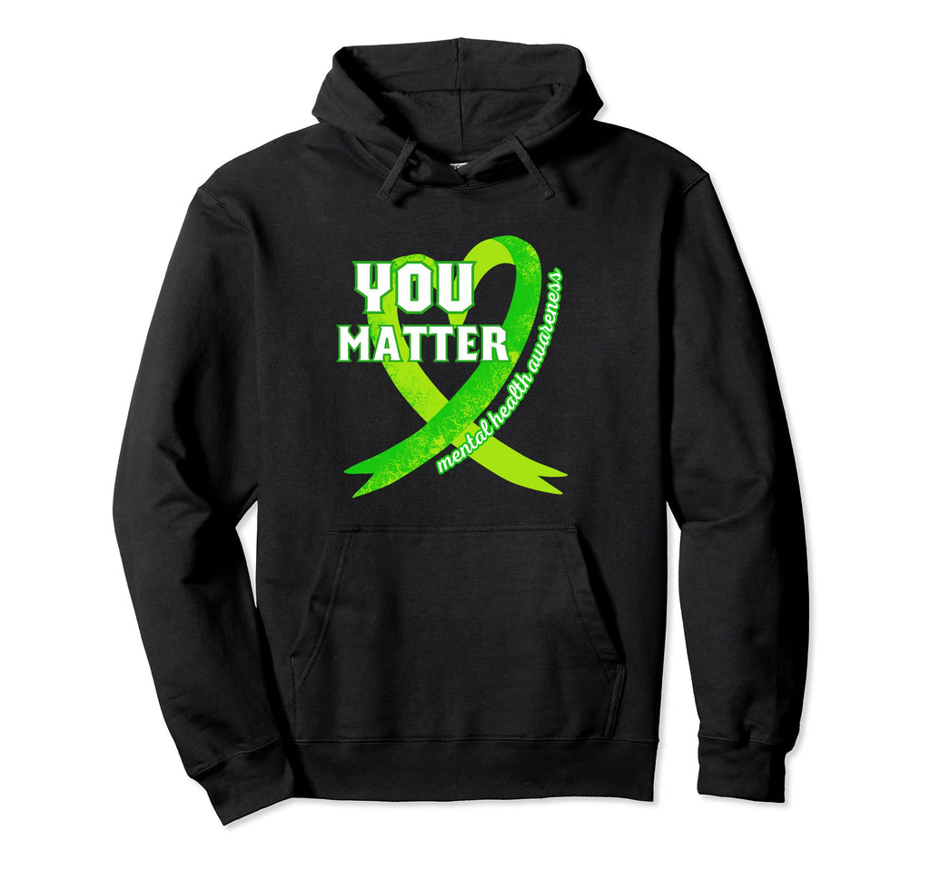 Heart Wear Green Mental Health Mental Hoodie - Novelty Apparel for Adults - T-Shirt, Sweatshirt, Hoodie