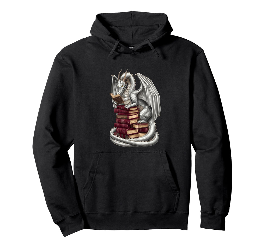 Dragon Reading Ancient Books Fantasy Hoodie - Trendy Graphic Men Women - T-Shirt, Sweatshirt, Hoodie
