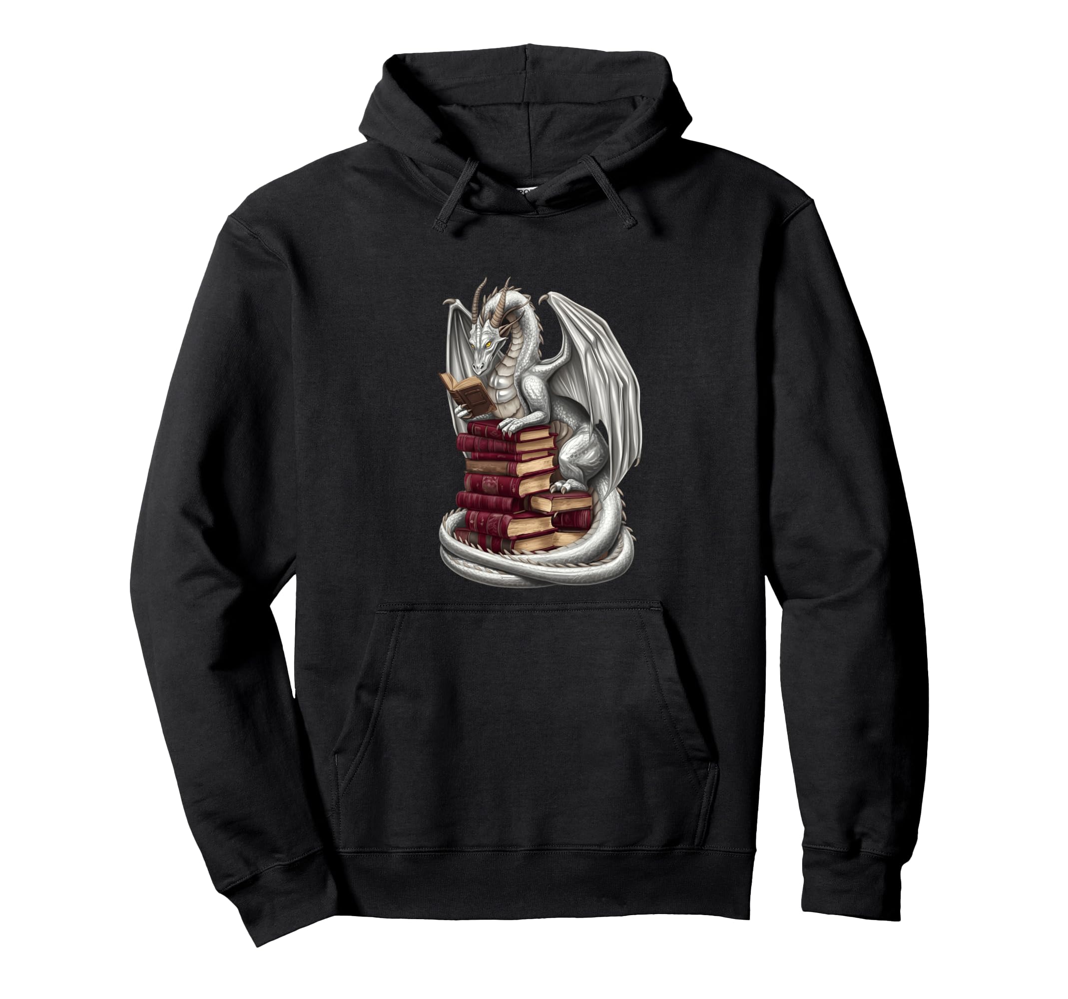 Dragon Reading Ancient Books Fantasy Hoodie - Trendy Graphic Men Women - T-Shirt, Sweatshirt, Hoodie