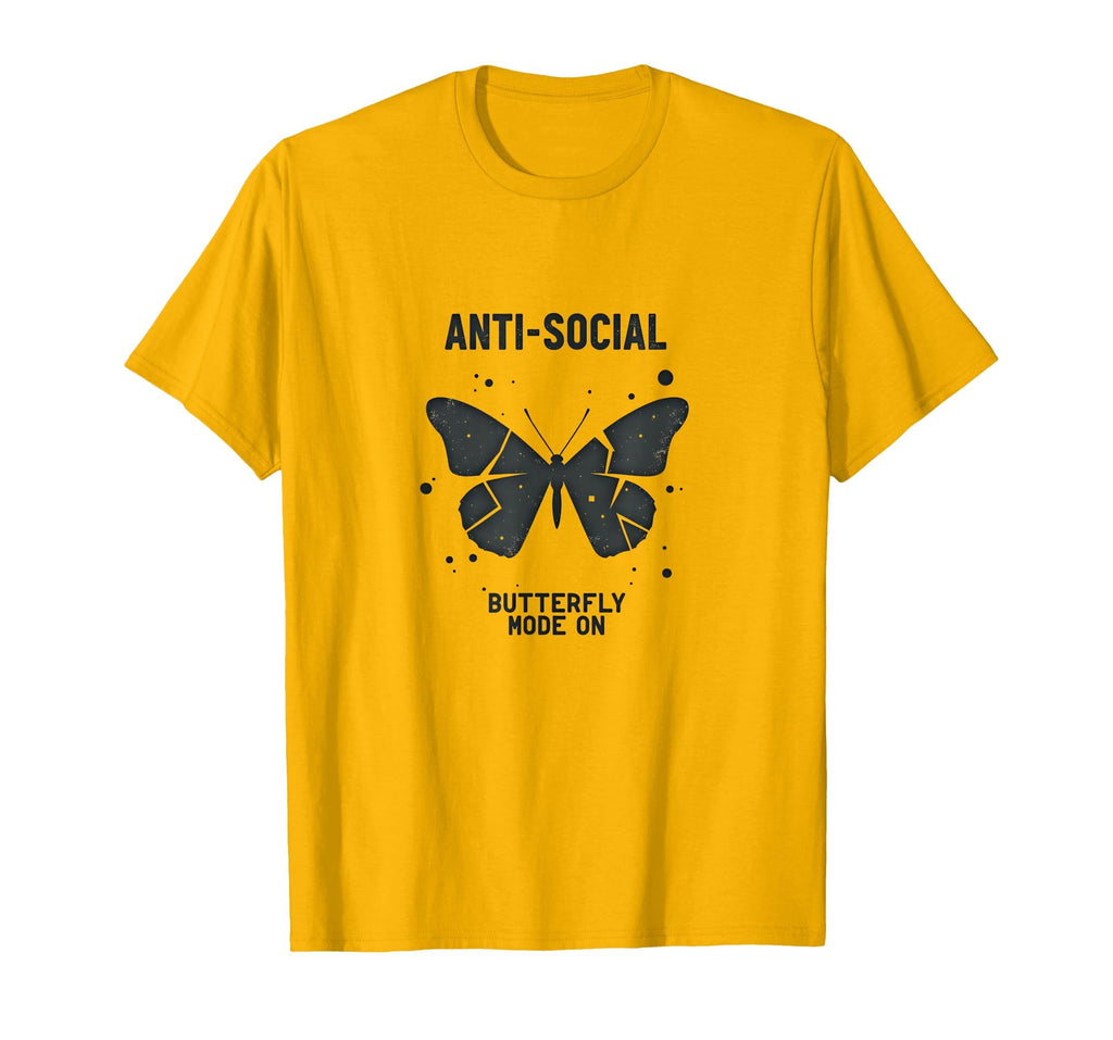 Anti Social Butterfly Mode Introvert T-Shirt - Graphic Print for Adults - T-Shirt, Sweatshirt, Hoodie