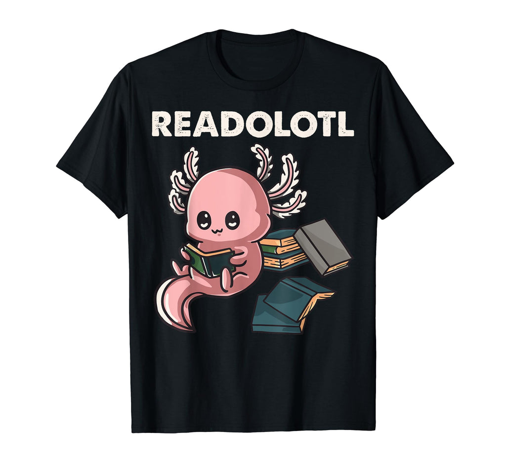 Readolotl Axolotl Reading Book T-Shirt - Custom Art Print for Adults - T-Shirt, Sweatshirt, Hoodie