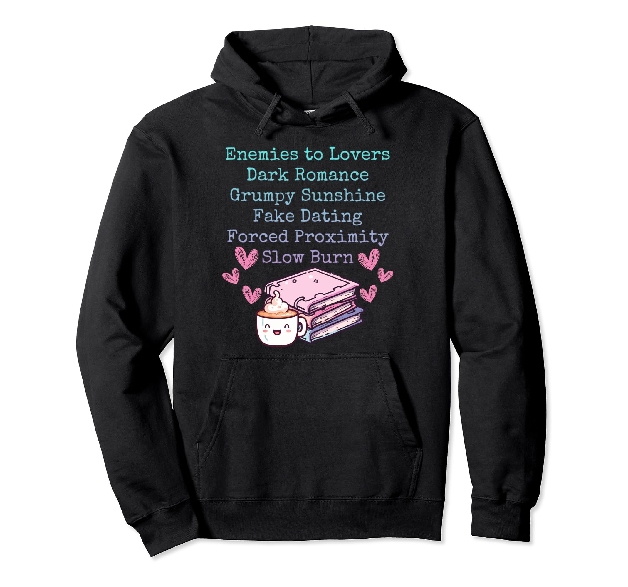 Bibliophile Romance Book Genre Hoodie - Aesthetic Graphic Men Women - T-Shirt, Sweatshirt, Hoodie