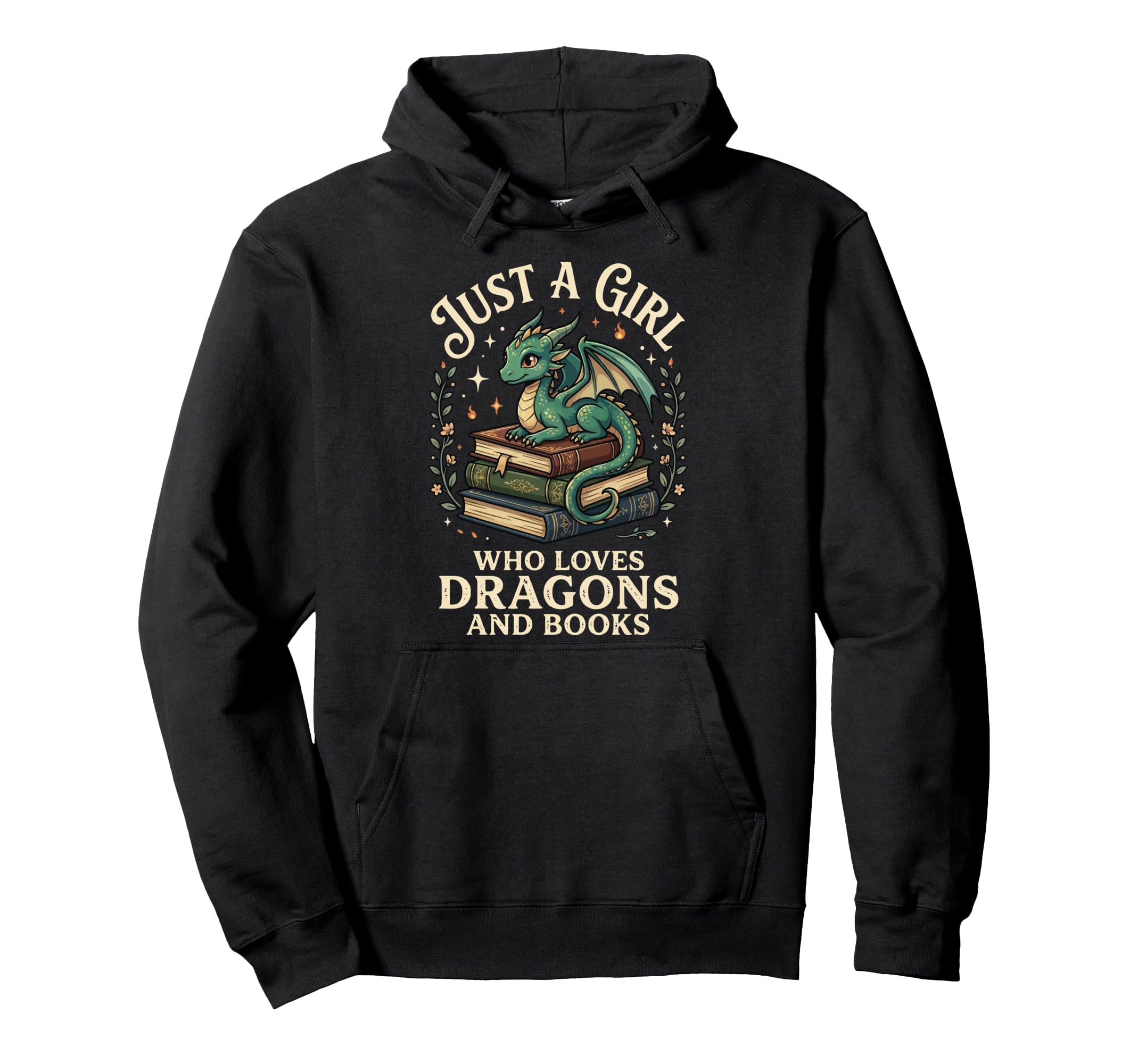 Just Who Loves Dragons And Books Hoodie - Custom Art Print Unisex - T-Shirt, Sweatshirt, Hoodie