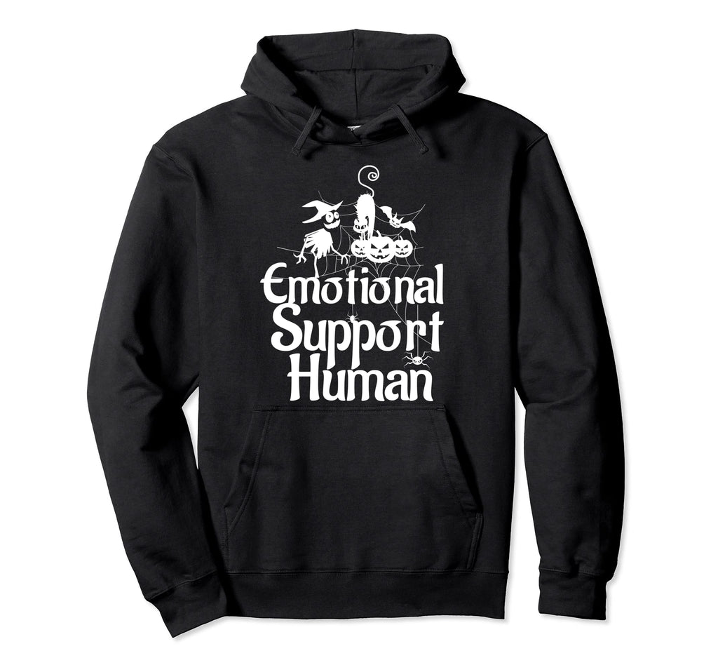 Emotional Support Human Funny Halloween Hoodie - Graphic Print Men Women - T-Shirt, Sweatshirt, Hoodie