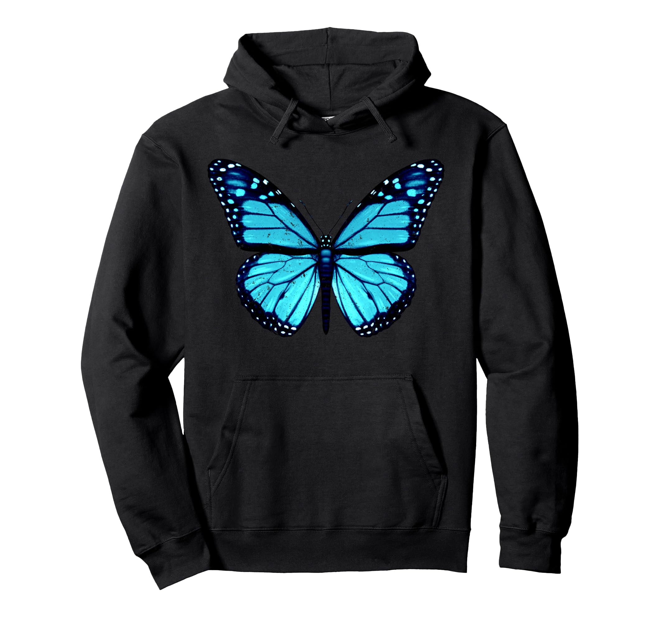 Blue Butterfly Hoodie - Fun Novelty Design Unisex - T-Shirt, Sweatshirt, Hoodie