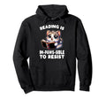 Reading Book Cat Library Reading Hoodie - Aesthetic Graphic Men Women - T-Shirt, Sweatshirt, Hoodie