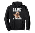 Best Therapy Is Golden Retriever Dog Hoodie - Aesthetic Graphic Unisex - T-Shirt, Sweatshirt, Hoodie