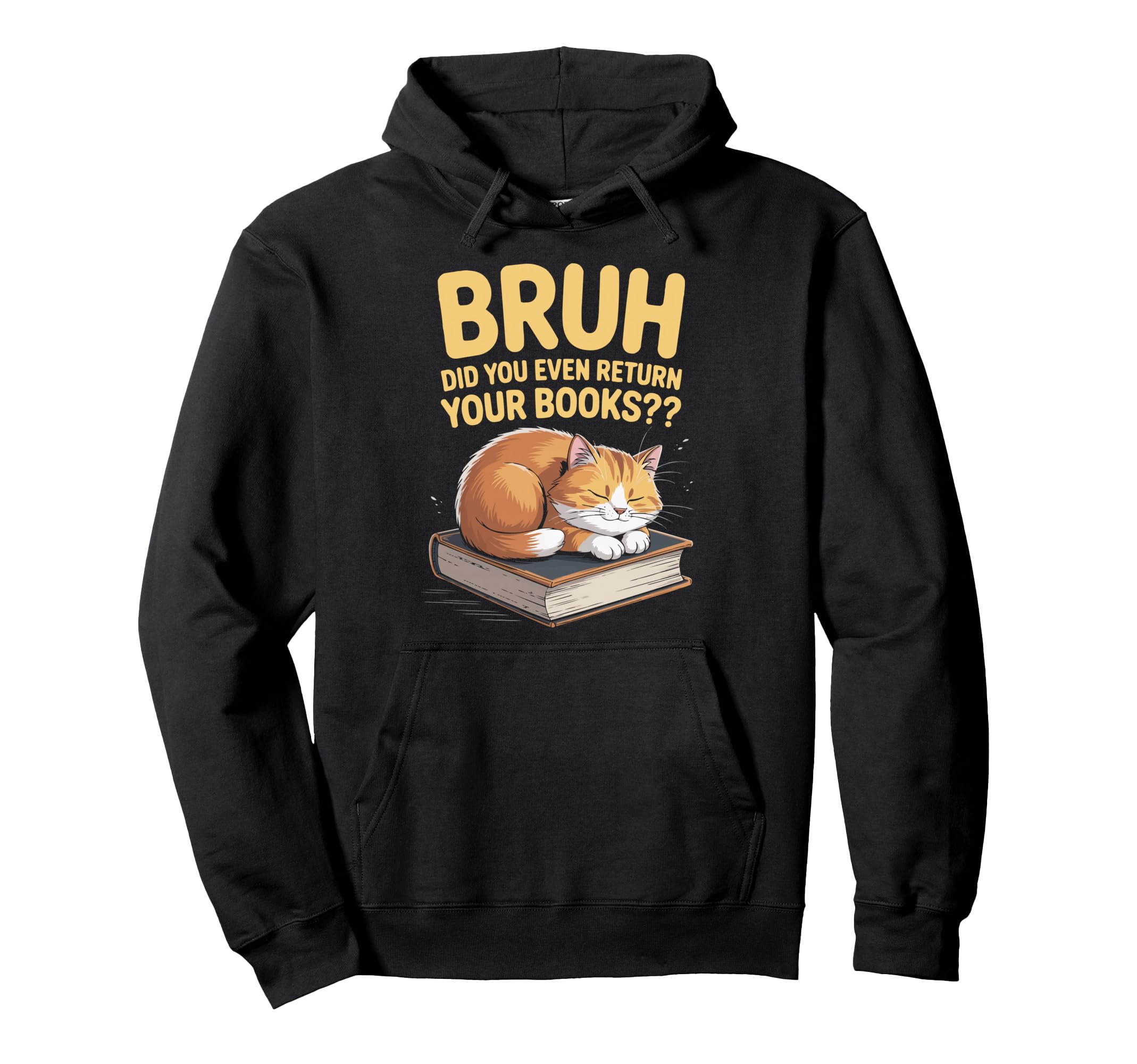 Library Cat Book Lover Bookworm Literature Hoodie - Novelty Apparel Unisex - T-Shirt, Sweatshirt, Hoodie