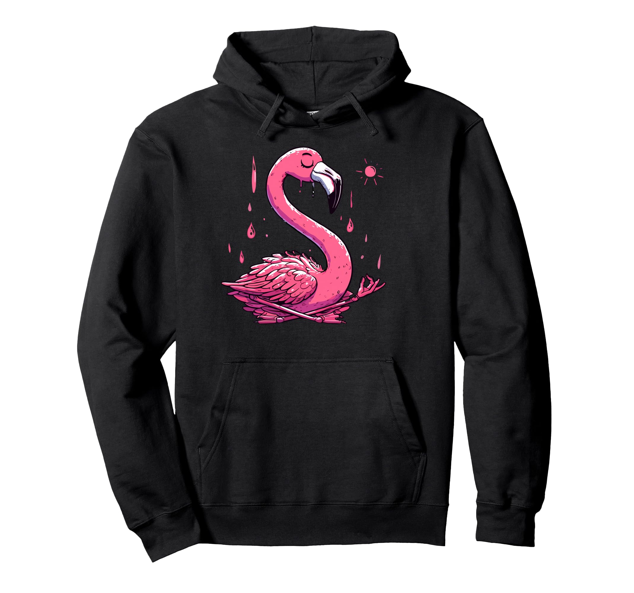 Meditation Flamingo Yoga Pose Relaxing Hoodie - Graphic Print Men Women - T-Shirt, Sweatshirt, Hoodie