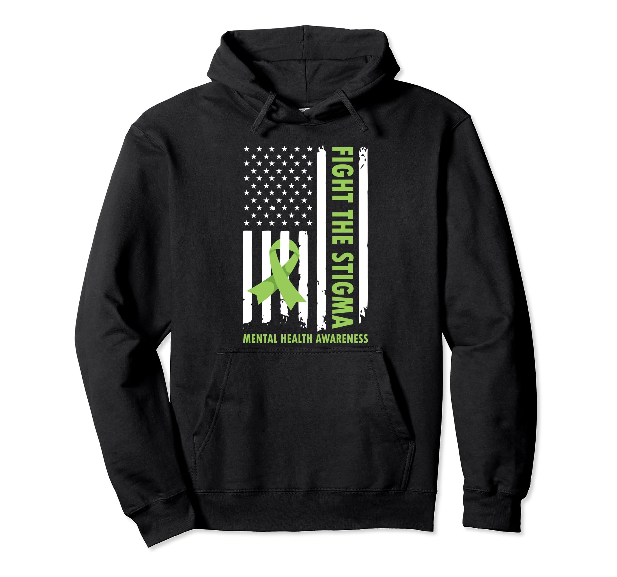 Fight Stigma American Flag Mental Hoodie - Custom Art Print Men Women - T-Shirt, Sweatshirt, Hoodie