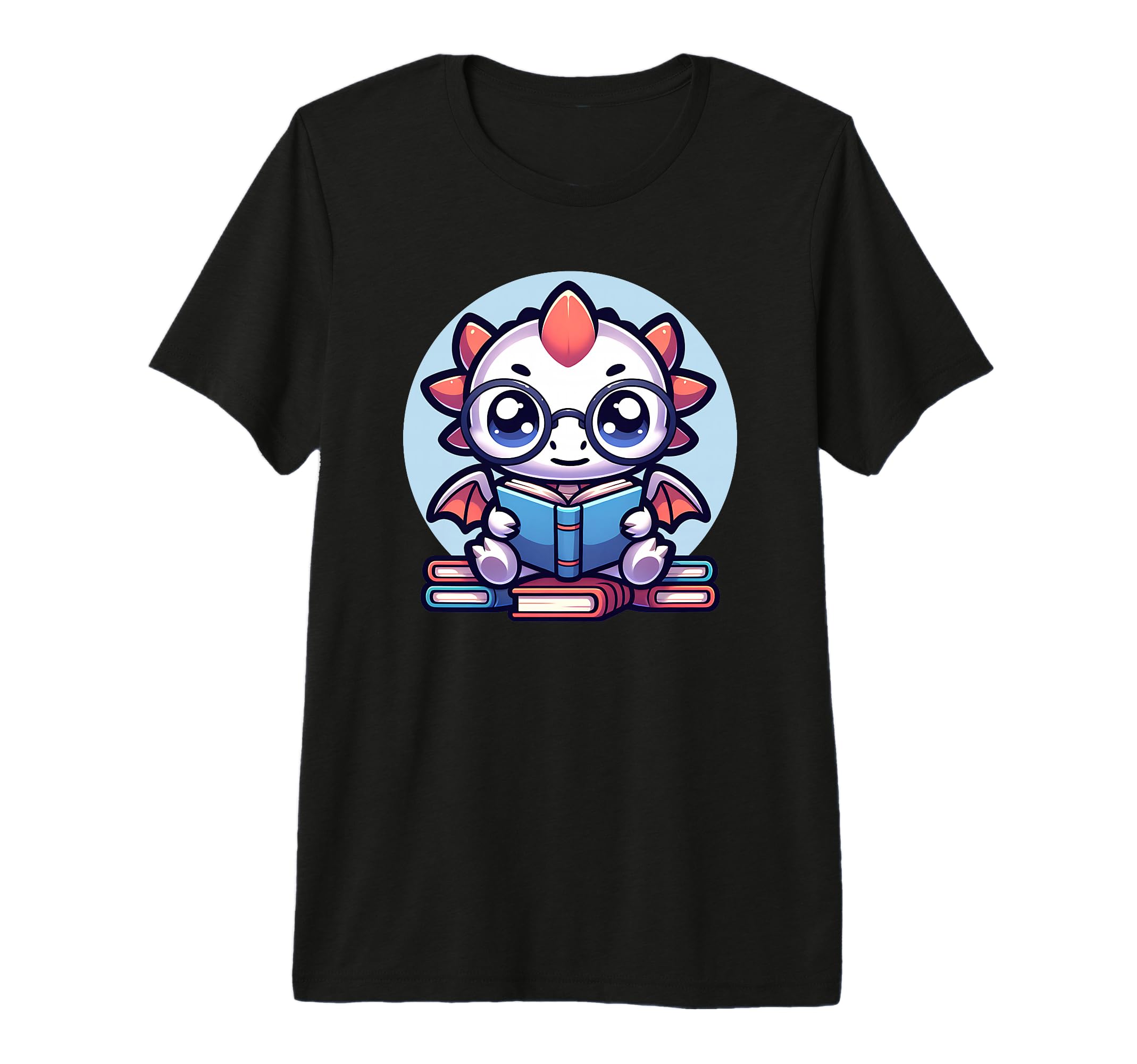 Dragon Glasses Reading Book Bookworm T-Shirt - Minimalist Print Unisex - T-Shirt, Sweatshirt, Hoodie