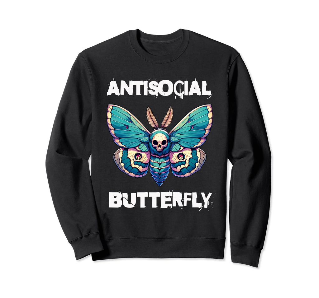 Antisocial Butterfly Funny Death Sweatshirt - Unique Graphic Men Women - T-Shirt, Sweatshirt, Hoodie