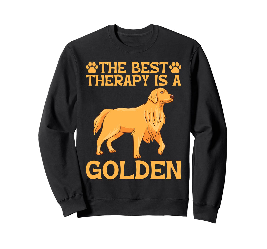 Best Therapy Is Golden Retriever Sweatshirt - Aesthetic Graphic for Adults - T-Shirt, Sweatshirt, Hoodie