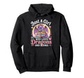 Just Who Loves Dragons And Books Fantasy Hoodie - Trendy Graphic Unisex - T-Shirt, Sweatshirt, Hoodie